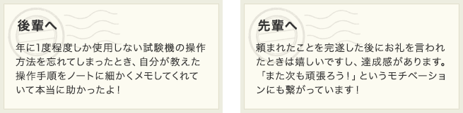 後輩へ/先輩へ